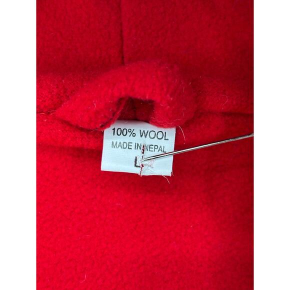 Hand Knit Sweater Kids Full Zip Hooded Fleece Lined Large Multicolor Pockets - Picture 8 of 9